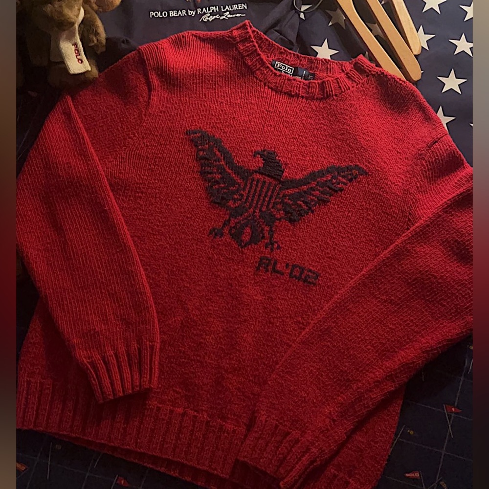 Vintage 2002 Eagle Polo Knit Sweater